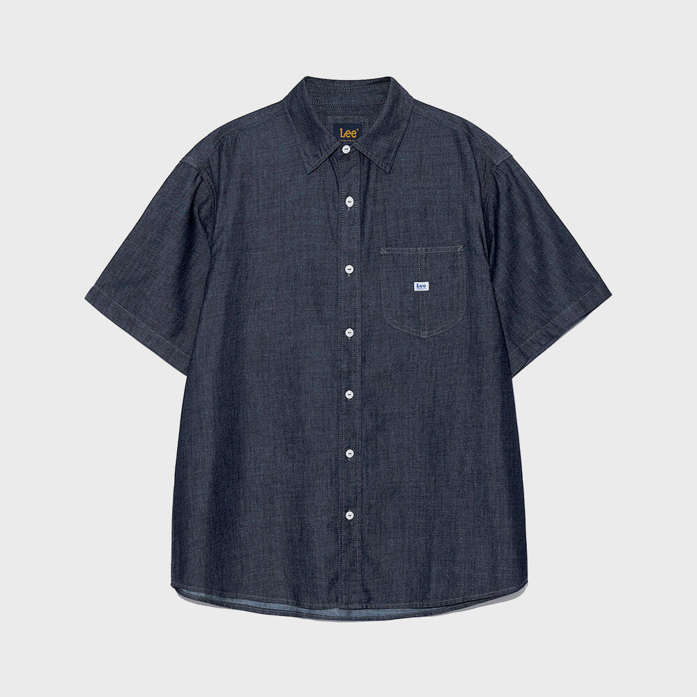 Lee Rocco Pocket Denim Short Sleeve Shirt Indigo Medium