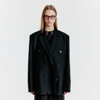 EENK YENNY Oversized Double-breasted Jacket - Black
