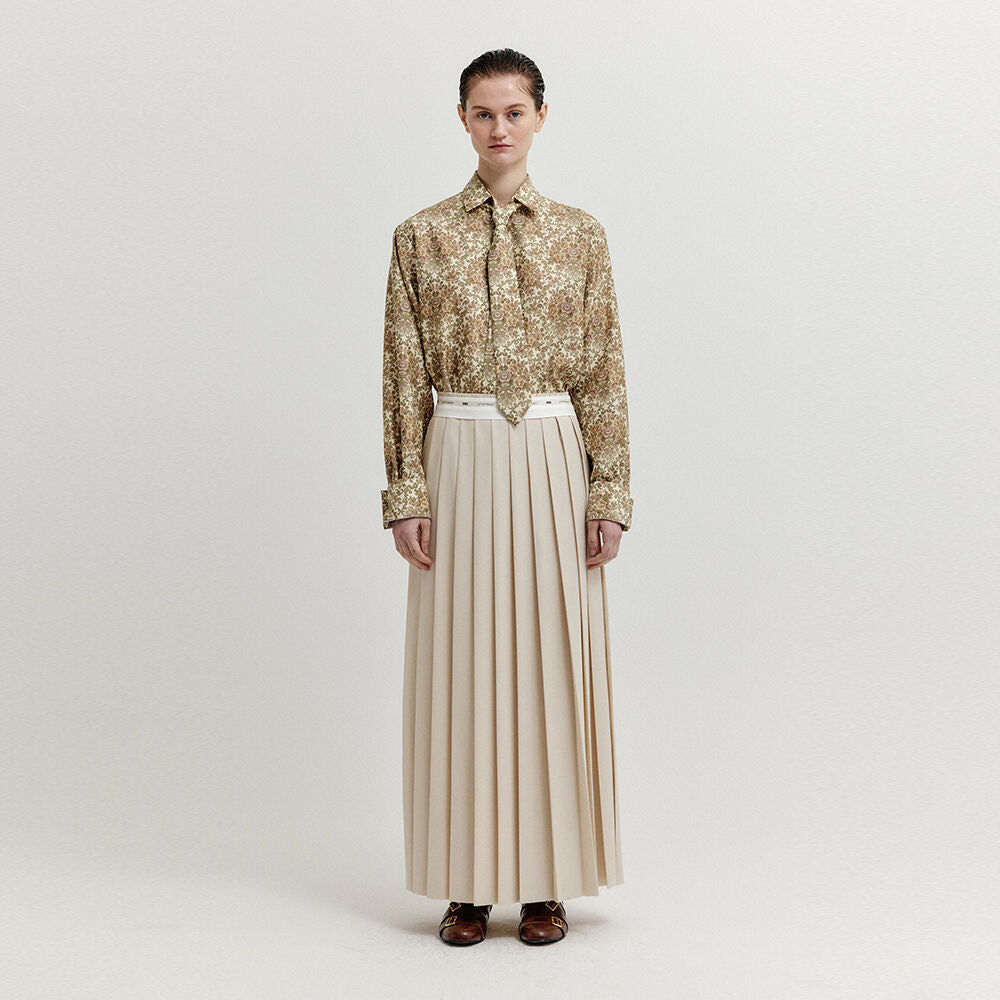 EENK EENK XOVEL Pleated Maxi Skirt - Ivory