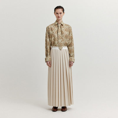 EENK XOVEL Pleated Maxi Skirt - Ivory