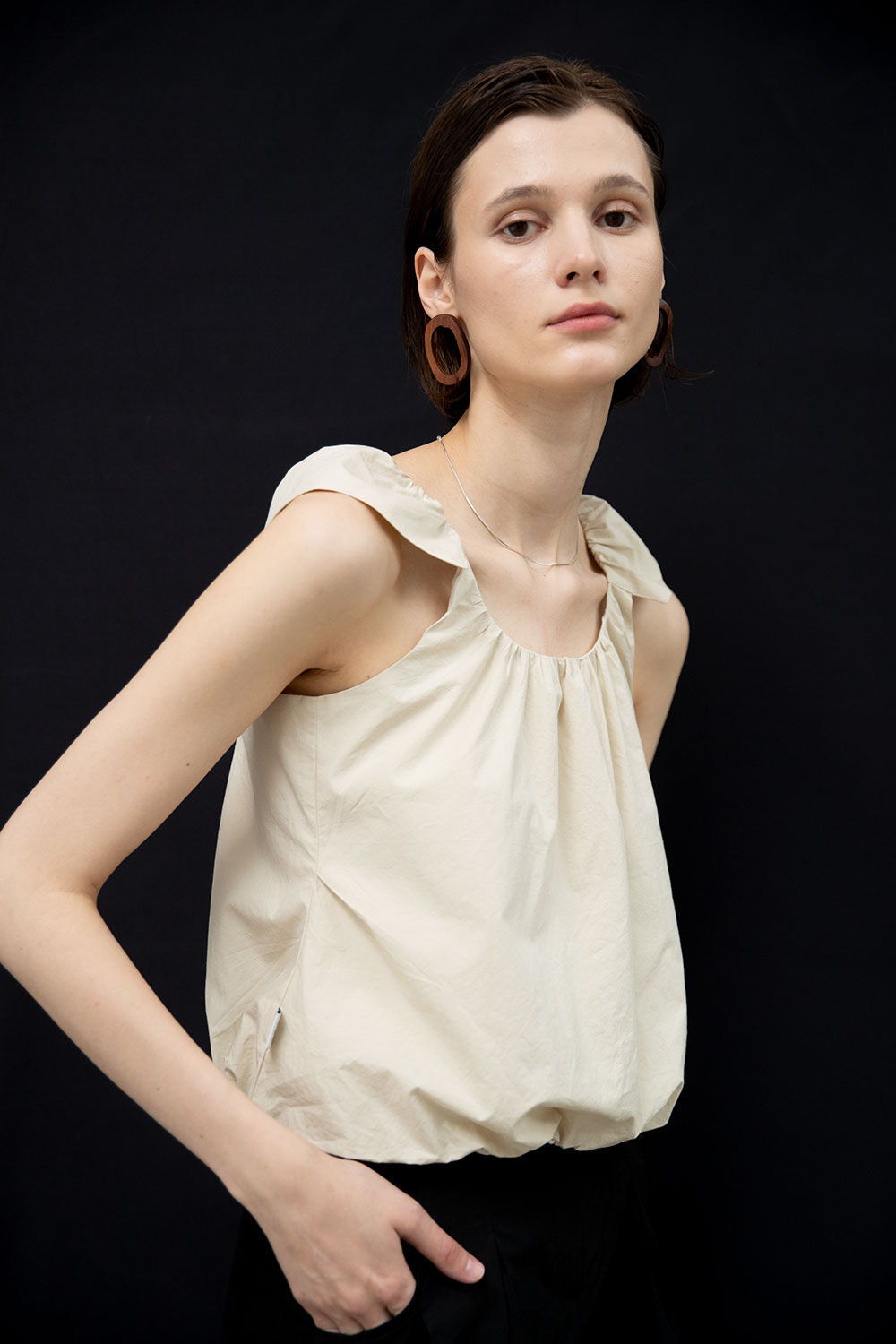 OUI MAIS NON Cloud cotton sleeveless top