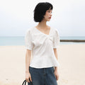 DEHEVE Unbalanced Twist Blouse [Ivory]