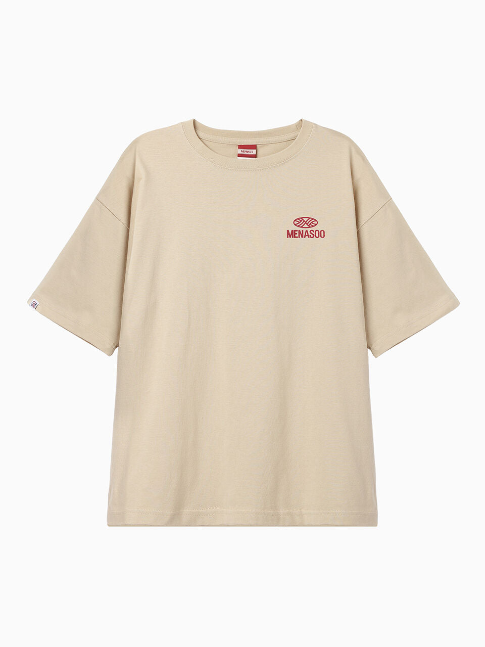 MENASOO Squared Hearttrack Graphic T Shirt_Oatmeal