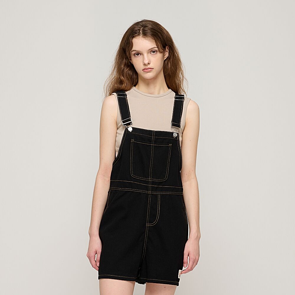 CARGOBROS CARGOBROS Denim Overall Half Pants (Black)