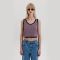 EENK Check Knit Top - Navy/Pink