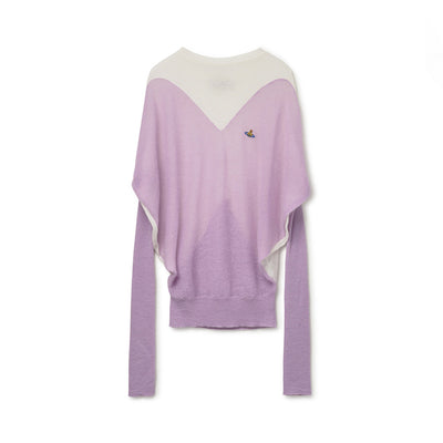 VIVIENNEWESTWOOD Knitwear Bicolor Heart Mohair Wool - Lavender/White
