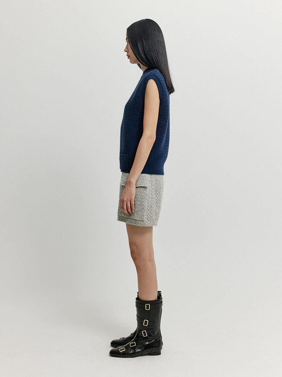 EENK EENK XET One-Pocket Knit Vest - Navy