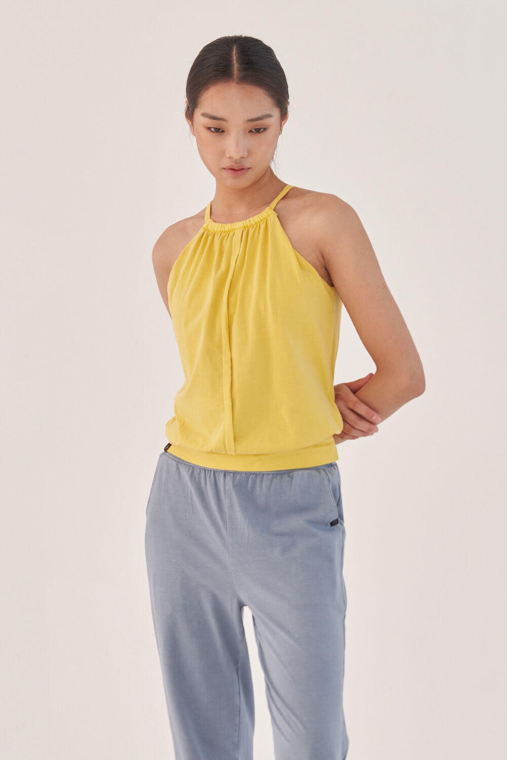 OZEZ OZTS1071 Halterneck Pigmented Camisole - Yellow