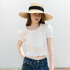 rolarola CROP LACE BLOUSE WHITE