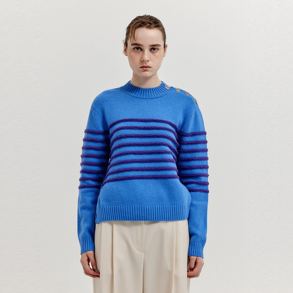 EENK EENK XTRIPE Stripe Knit Top - Blue