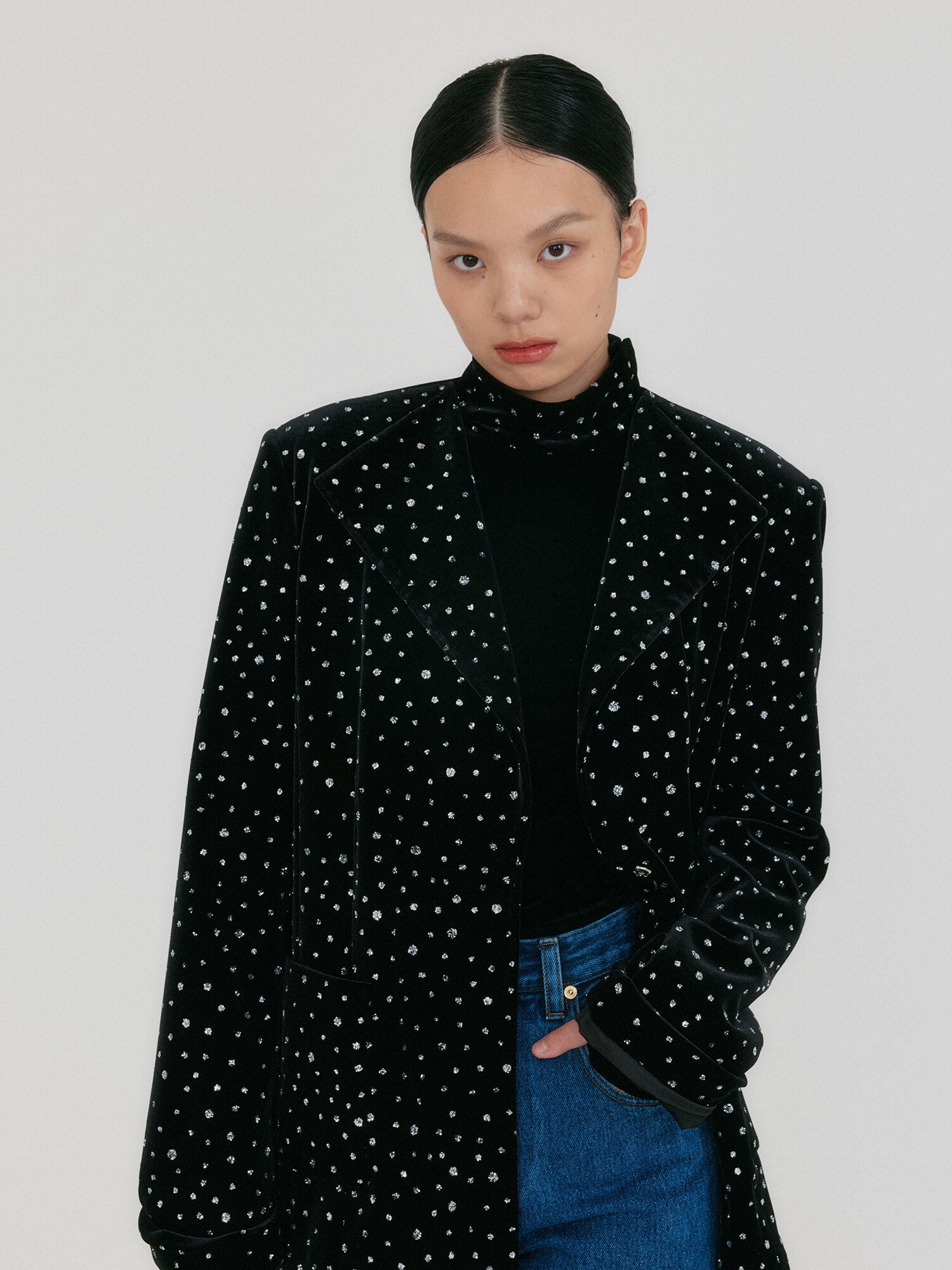 EENK ZUIEL Wide Lapel Jacket - Jazzy Black