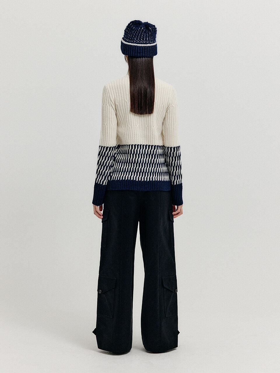 EENK EENK XCOO Cable Knit Zip Cardigan - Cream