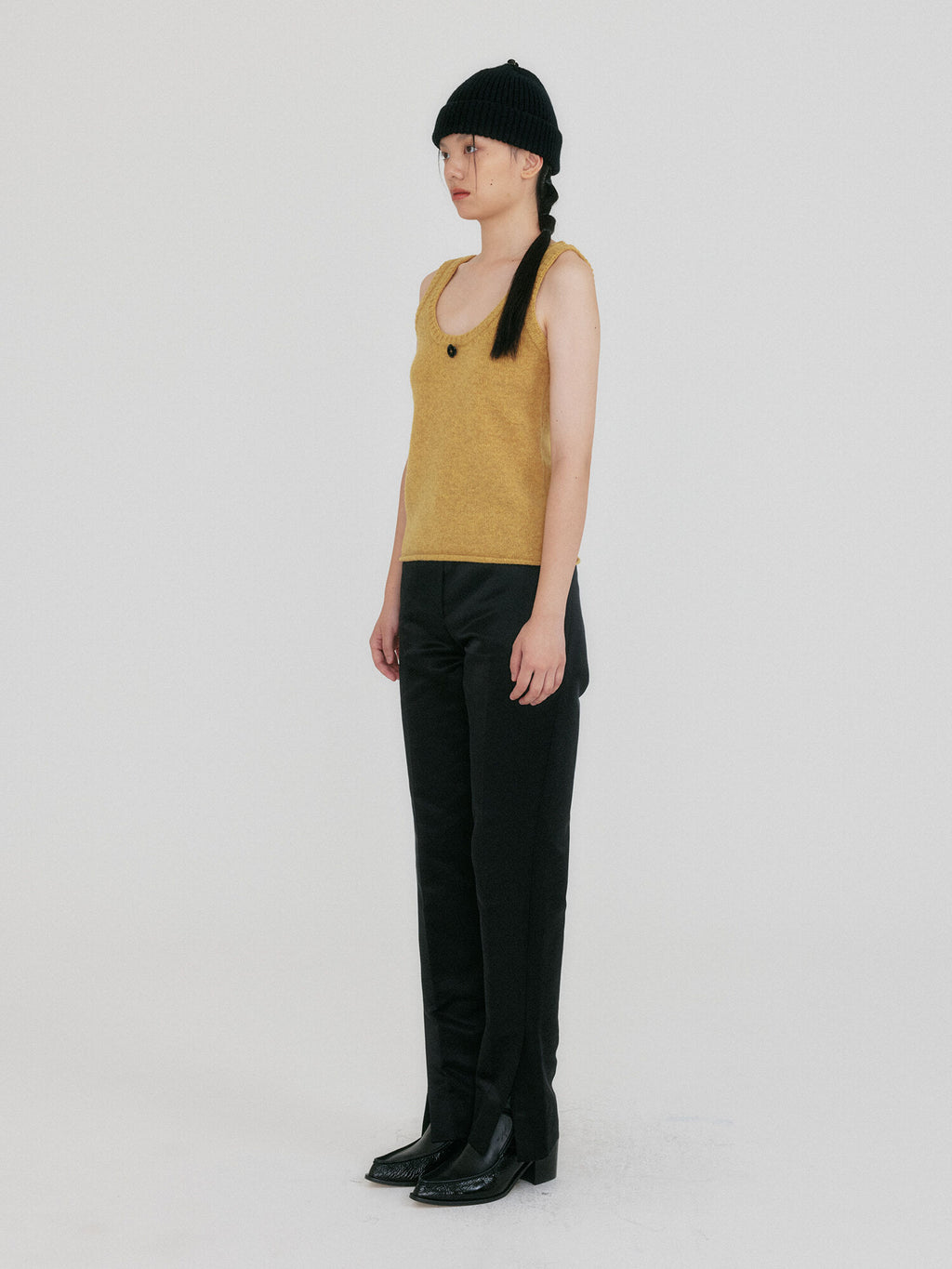 EENK ZIUP Sleeveless Knit Top - Mustard