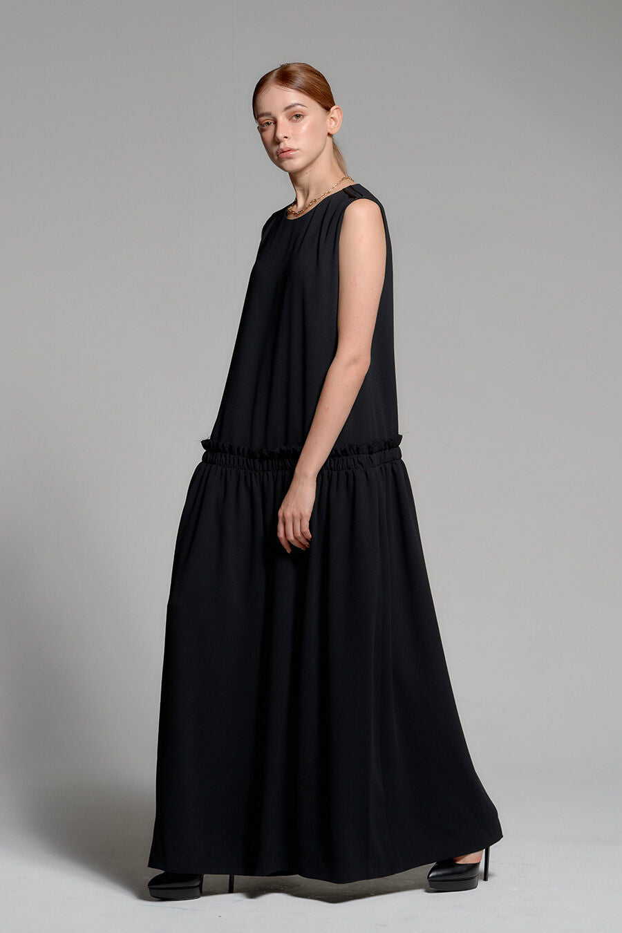 SOMETHING GOOD SHIRRING JUMP SUIT
