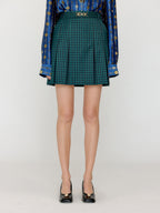EENK VABRINA Gold-trimmed Mini Skirt - Green Check