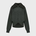 YCH SAILOR FUR COLLAR ZIP-UP JACKET GREY (W24KT9051GY)