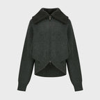 YCH SAILOR FUR COLLAR ZIP-UP JACKET GREY (W24KT9051GY)