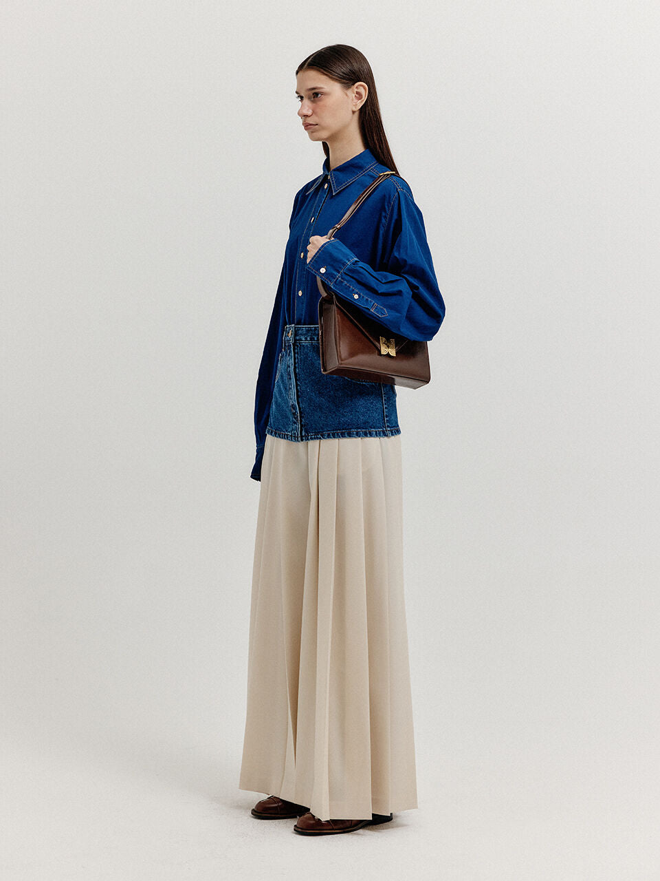 EENK EENK Shirt with Skirt Belt - Denim Blue