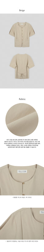 TILLIDIE Button blouse_TISU01BL04_Beige