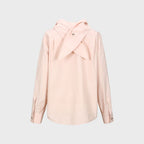 YCH SCARF-DETAILED SHIRT PINK (W23BL302PK)