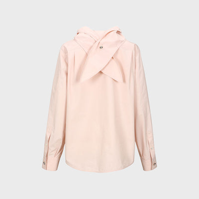 SCARF-DETAILED SHIRT PINK (W23BL302PK)