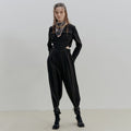 FAKEMAMA WAIST SLIT  SOLID JUMPSUIT_BLACK