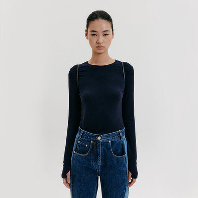 Rib Jersey T-shirts - Navy