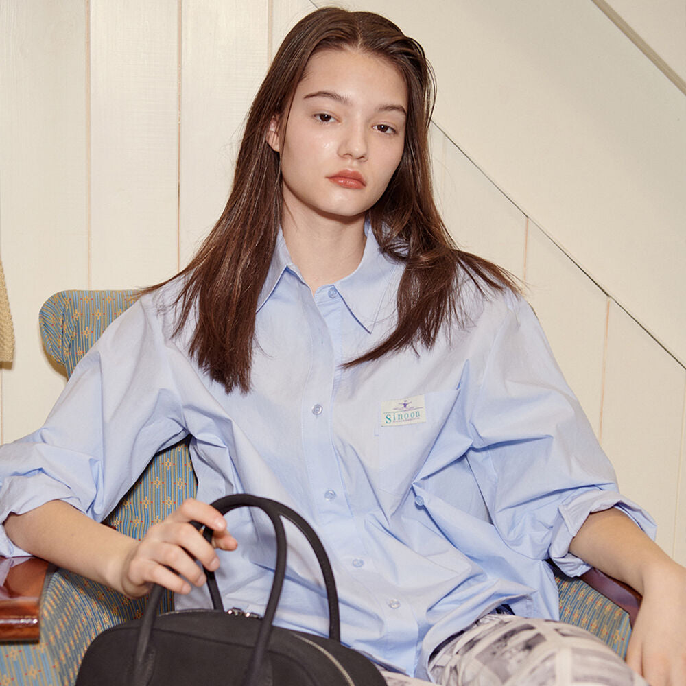 SINOON Classic Cotton Shirt (Light Blue)