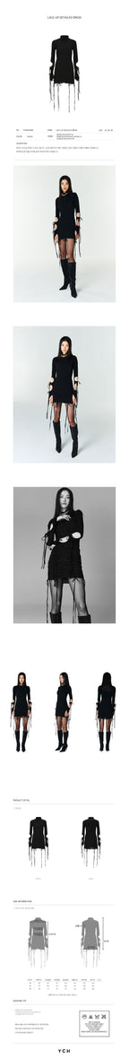 YCH LACE-UP DETAILED DRESS BLACK (F23DJ604BK)