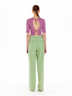 EENK EENK UTIL Pleated Knit Top - Pink