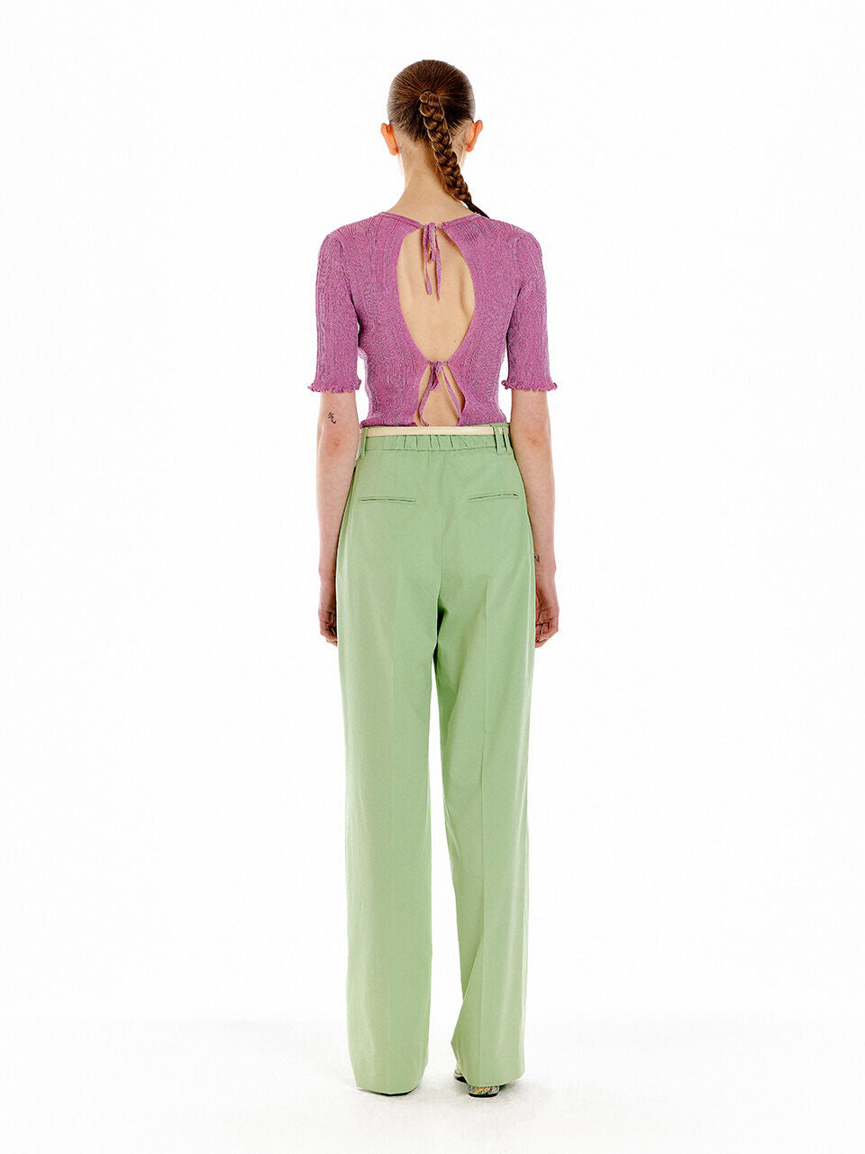EENK EENK UTIL Pleated Knit Top - Pink