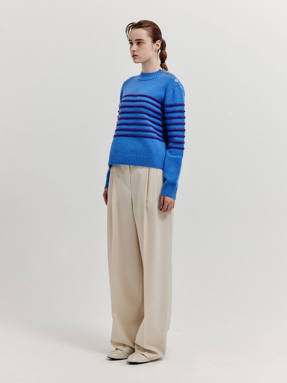 EENK EENK XTRIPE Stripe Knit Top - Blue