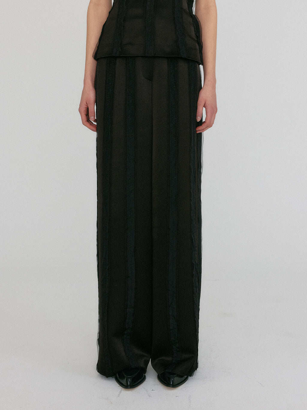 EENK ZILVINE Relaxed Stripe Pants - Black