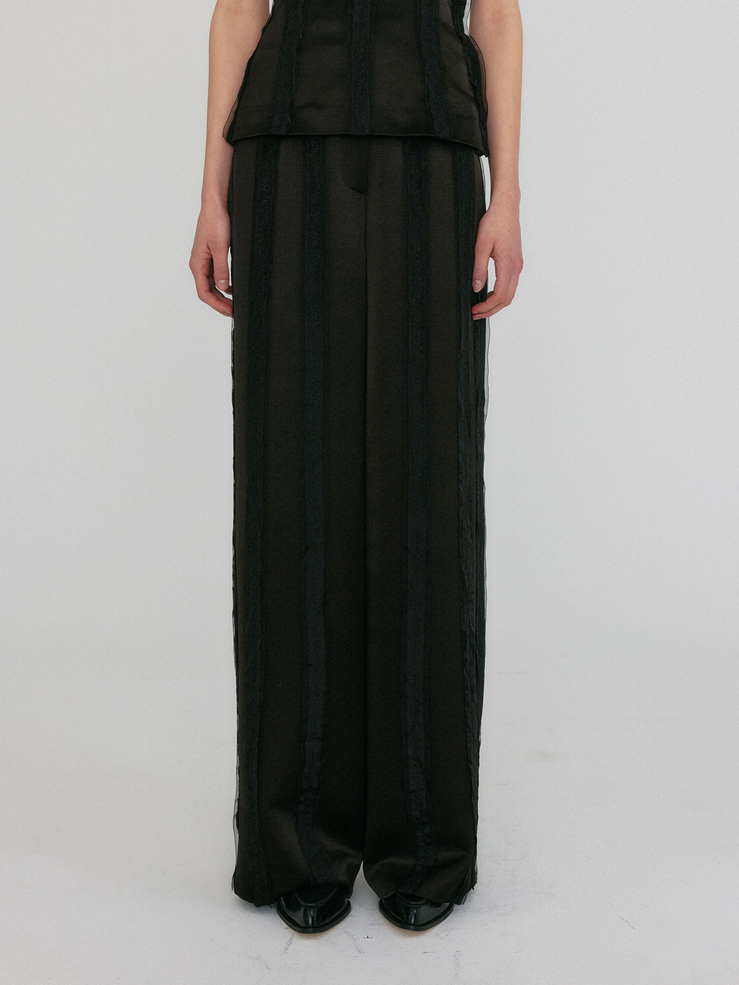 EENK ZILVINE Relaxed Stripe Pants - Black