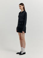 EENK EENK XOPO Quilted Pocket Mini Skirt - Black
