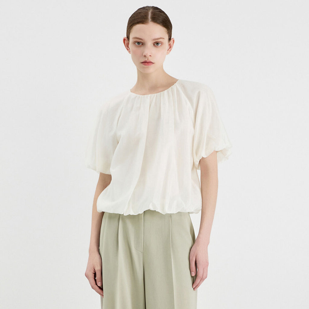 LIST Shirring volume crop blouse_TWWBLQ62050