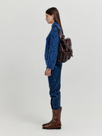 EENK EENK XOEBE Cable Knit Collared Turtleneck - Navy