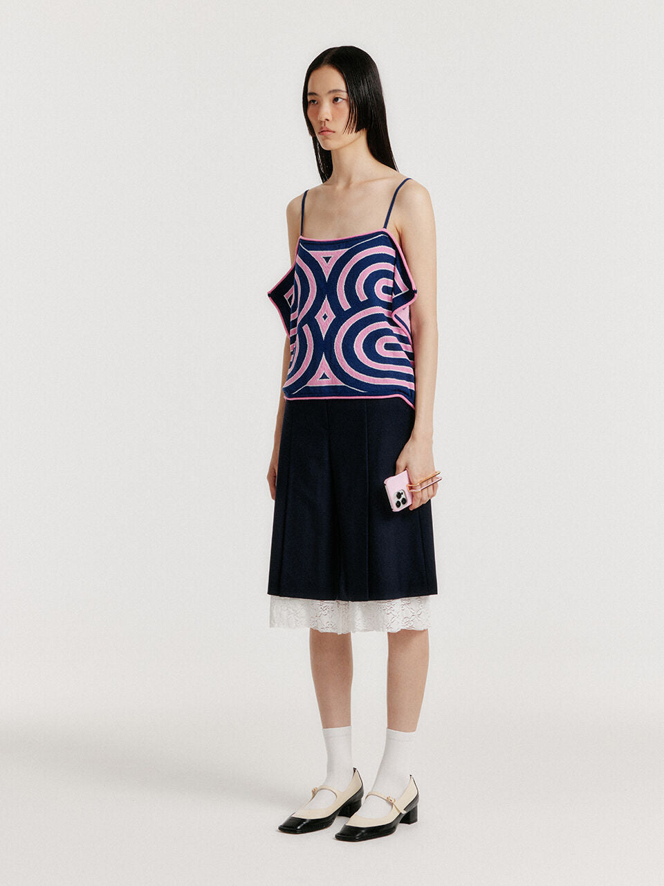 EENK YOON Sleeveless Logo Knit Top - Pink