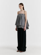 EENK YAEL Lace-printed Volume Top - Black