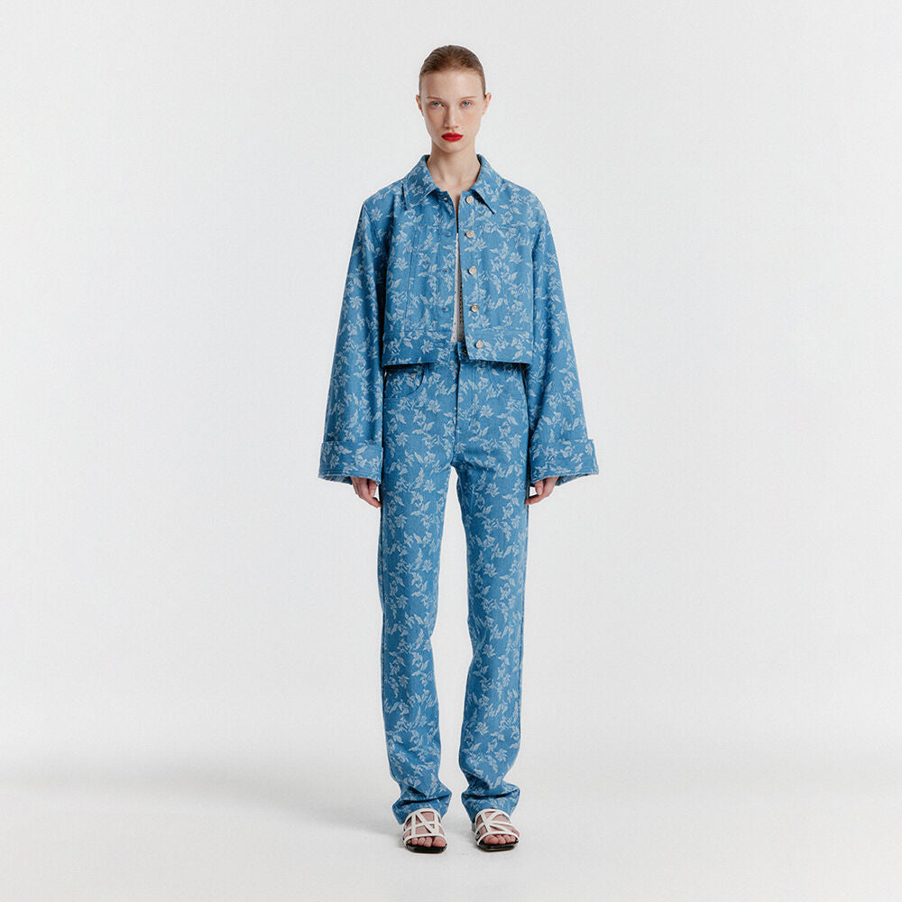 EENK YISSY Jacquard Denim Pants - Blue
