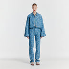 EENK YISSY Jacquard Denim Pants - Blue