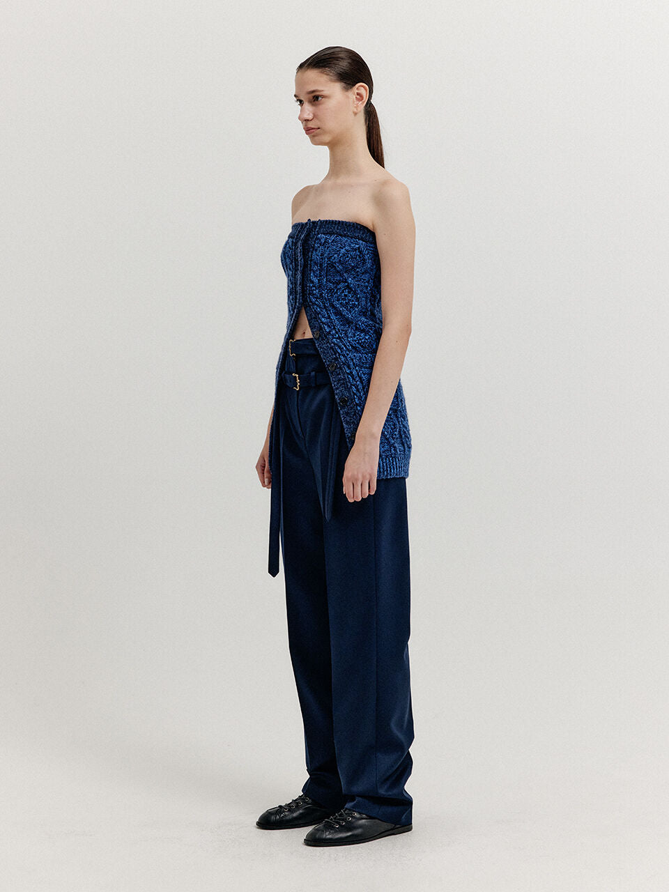 EENK EENK XIOM Double-Belt Straight Pants - Navy