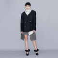 YCH KNITTED SKIRT&PONCHO MELANGE GREY (W23KT804MG)