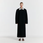 EENK Single-breasted Coat With Detachable Lace Collar