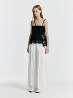 EENK [Hyomin wearing] YILI Side-tuck Wide Pants - White
