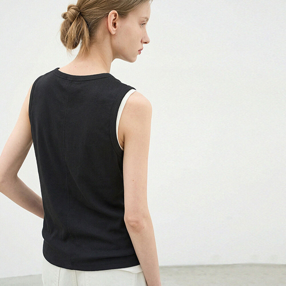 OFF AND AWAY Easy embroidery sleeveless top_black