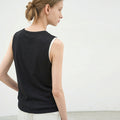 OFF AND AWAY Easy embroidery sleeveless top_black