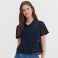 MARIECLAIRE Lace short-sleeved shirt (MAGBSS01MNY)