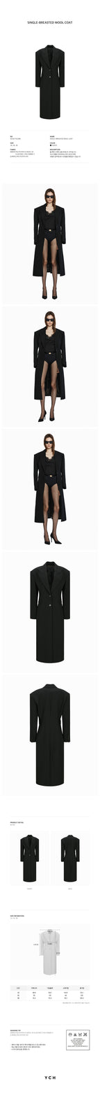 YCH SINGLE-BREASTED WOOL COAT BLACK (W24CT1023BK)