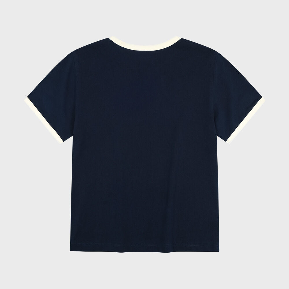 MARITHÉ KIDS KIDS CLASSIC LOGO RINGER TEE navy
